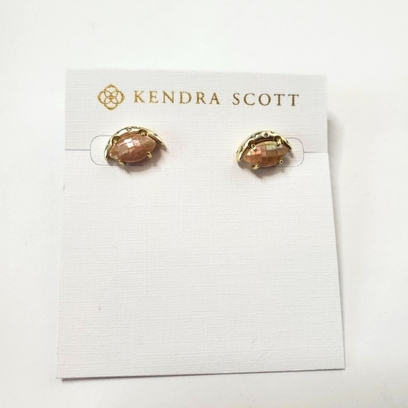Kendra Scott Pink Gold Toned Studs New Bag - Picture 2 of 6